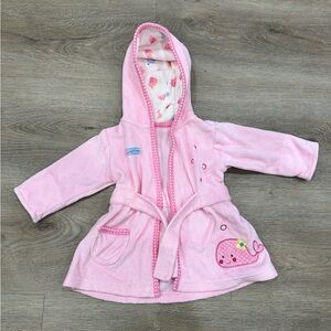 Carter's Pink Baby Bathrobe with Whale Embroidery